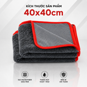 Khăn lau xe chuyên dụng Microfiber 40x40cm siêu thấm